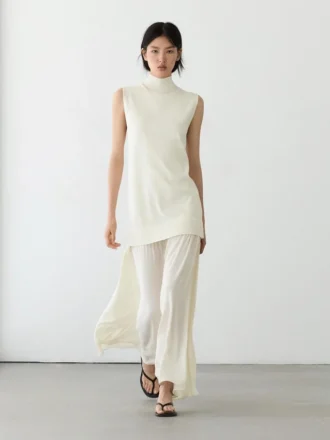 Bijpassende gebreide midi-jurk