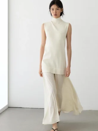 Bijpassende gebreide midi-jurk