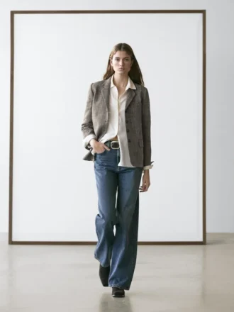 Blazer van wolmix met spikkeleffect