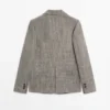Blazer van wolmix met spikkeleffect