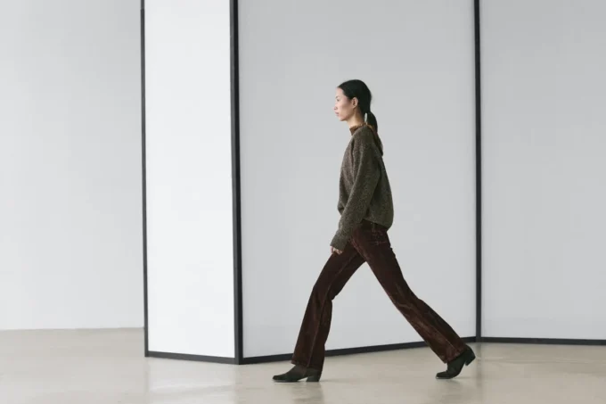 Bootcut-jeans met hoge taille en flockafwerking