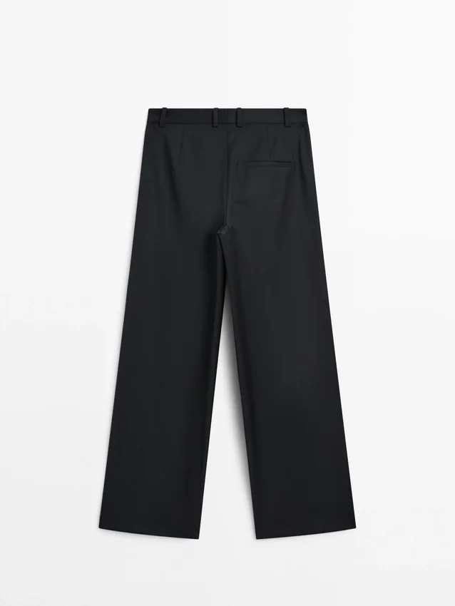 Broek van extra fijne wol met plooien Broek van extra fijne wol met plooien