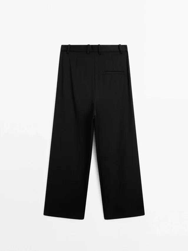 Broek van extra fijne wol met plooien Broek van extra fijne wol met plooien