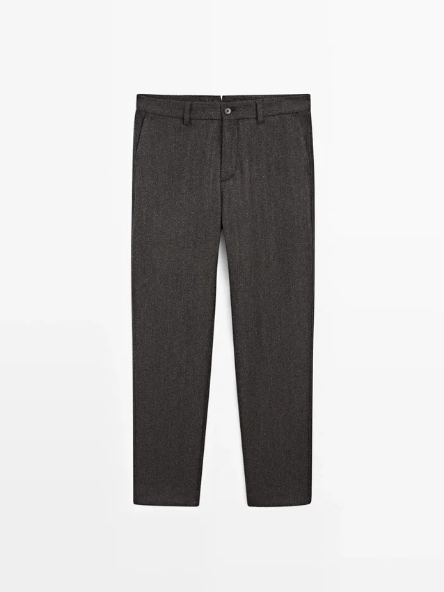 Broek van twill-wolmix Broek van twill-wolmix