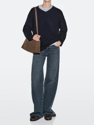 Bucketbag van gespleten suède