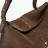 Bucketbag van gespleten suède