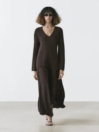 Contrasterende jurk van katoenmix