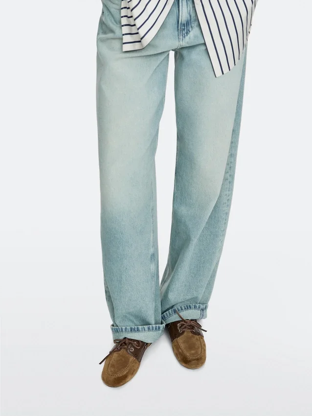 Contrasterende leren dek schoenen Contrasterende leren dek schoenen