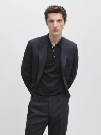 Cool Wool-blazer met ruitjesmotief