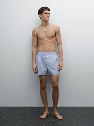 Effen boxershorts van popeline