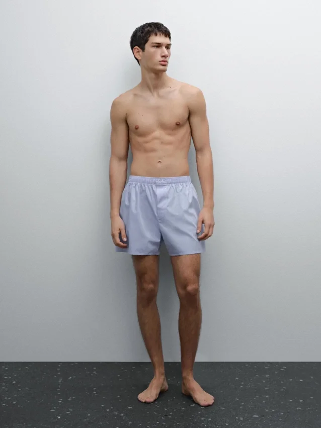 Effen boxershorts van popeline Effen boxershorts van popeline