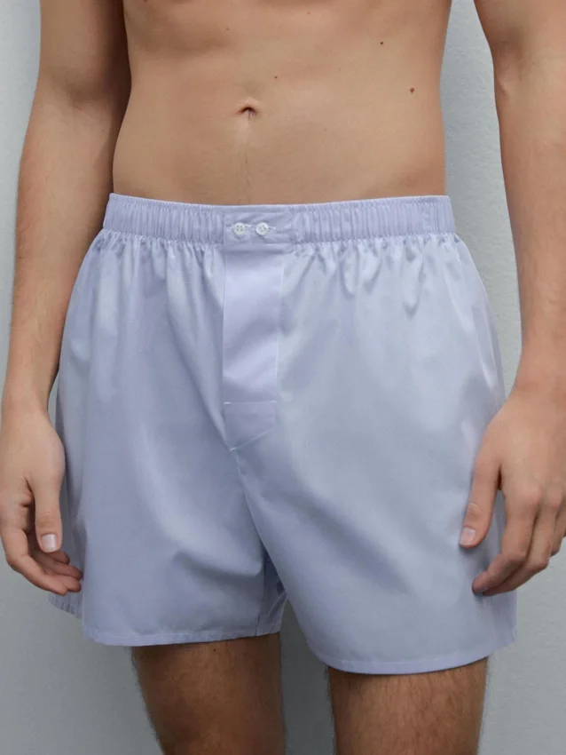 Effen boxershorts van popeline Effen boxershorts van popeline