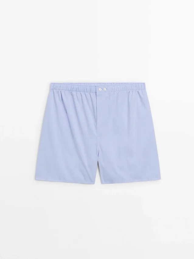 Effen boxershorts van popeline Effen boxershorts van popeline