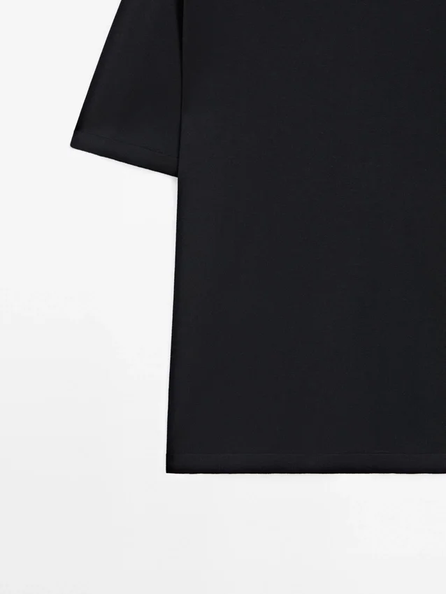 Gebreid katoen T-shirt Gebreid katoen T-shirt