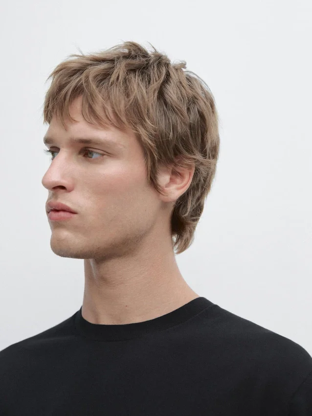 Gebreid katoen T-shirt Gebreid katoen T-shirt