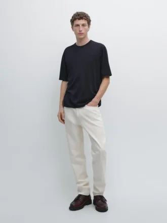 Gebreid T-shirt van een wolmix