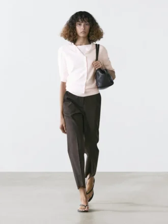 Gebreid vest met korte mouwen