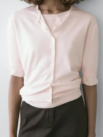 Gebreid vest met korte mouwen