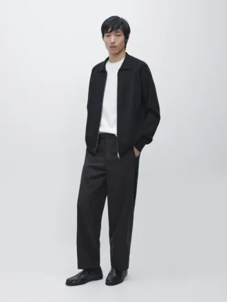 Gebreid vest met ritssluiting van katoenmix