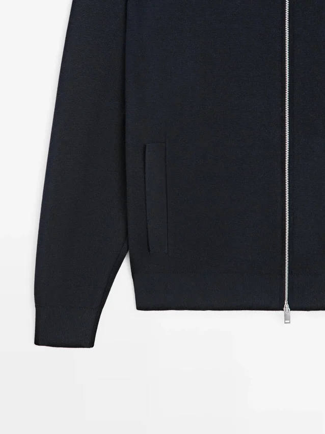 Gebreid vest met ritssluiting van katoenmix Gebreid vest met ritssluiting van katoenmix