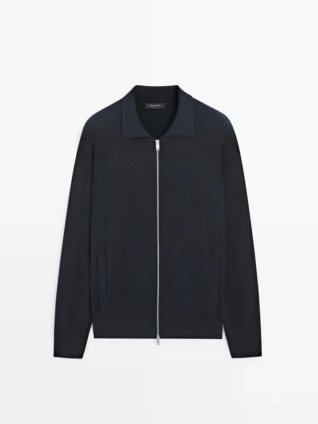 Gebreid vest met ritssluiting van katoenmix Gebreid vest met ritssluiting van katoenmix