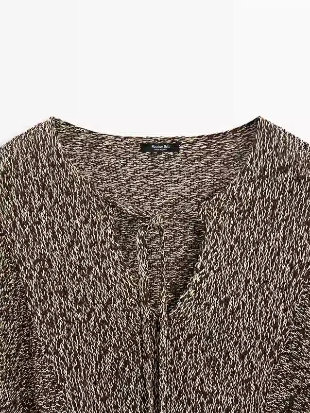 Gebreide cape van katoenmix Gebreide cape van katoenmix