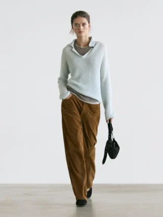 Gebreide Polo-trui van een alpacamix