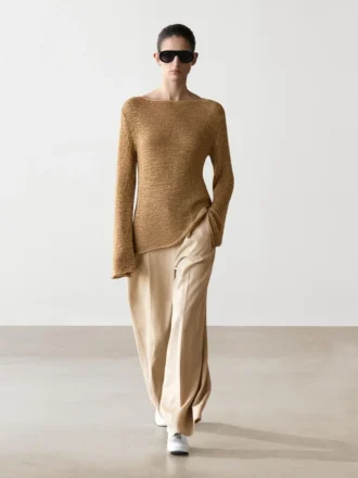 Gebreide trui met boothals van katoenmix