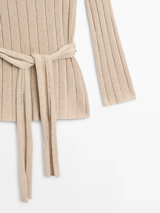 Gebreide trui met boothals van katoenmix Gebreide trui met boothals van katoenmix