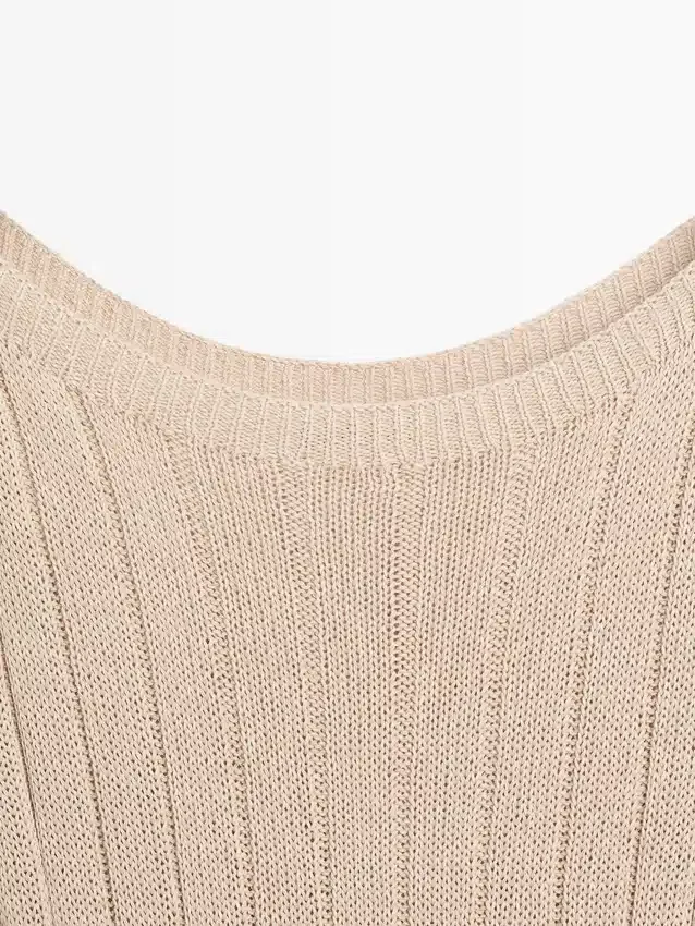 Gebreide trui met boothals van katoenmix Gebreide trui met boothals van katoenmix