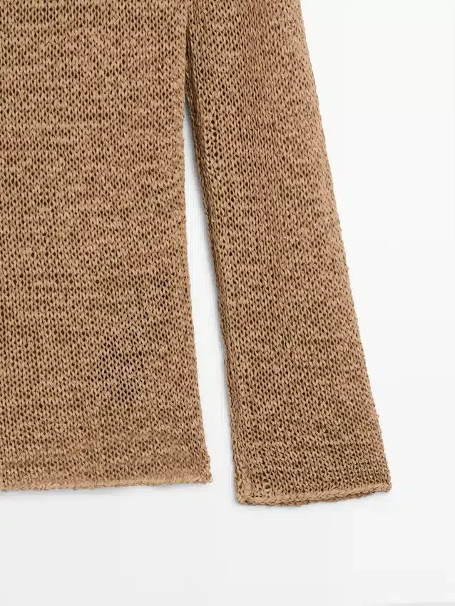 Gebreide trui met boothals van katoenmix Gebreide trui met boothals van katoenmix