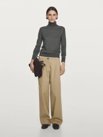 Gebreide trui met hoge hals van wolmix