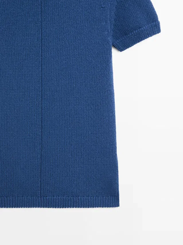 Gebreide trui met korte mouwen van katoenmix Gebreide trui met korte mouwen van katoenmix