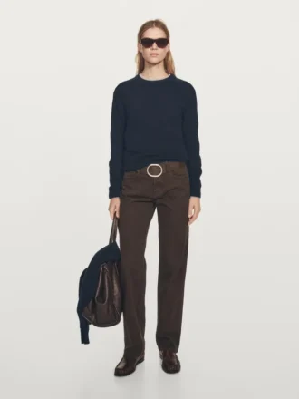 Gebreide trui met ronde hals van wolmix