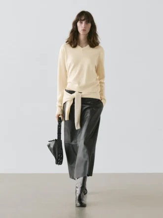 Gebreide trui met V-hals