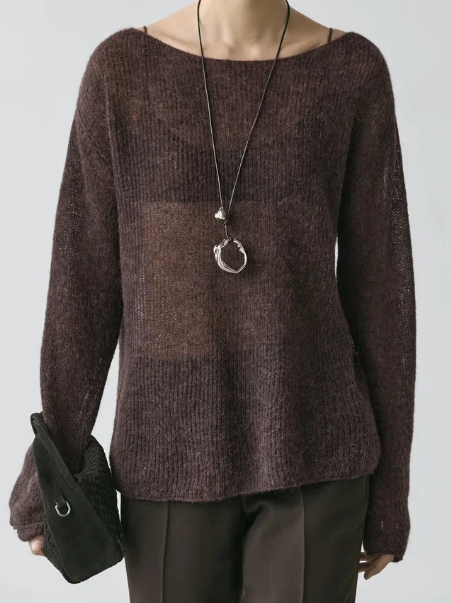 Gebreide trui van een alpaca- en wolmix Gebreide trui van een alpaca- en wolmix