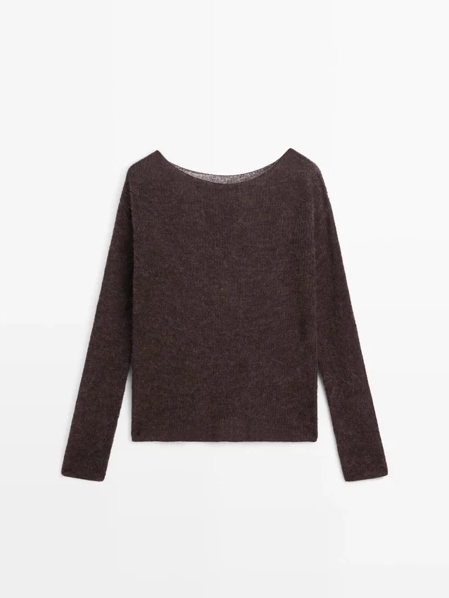 Gebreide trui van een alpaca- en wolmix Gebreide trui van een alpaca- en wolmix