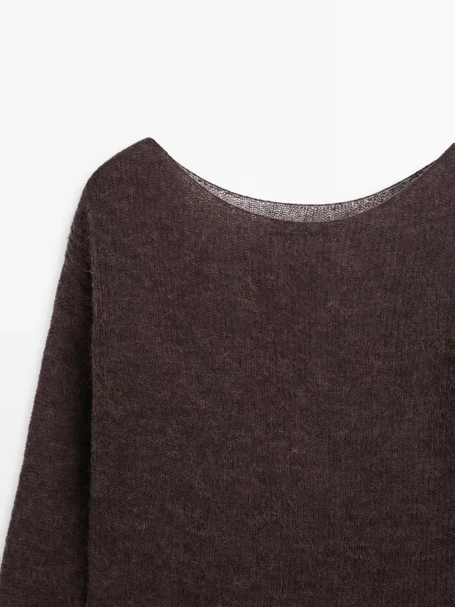 Gebreide trui van een alpaca- en wolmix Gebreide trui van een alpaca- en wolmix