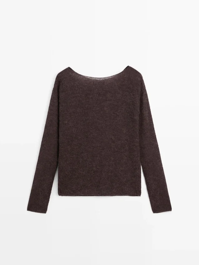 Gebreide trui van een alpaca- en wolmix Gebreide trui van een alpaca- en wolmix