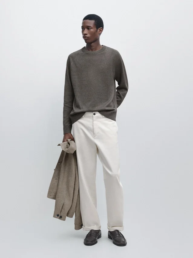 Gebreide trui van katoenmix Gebreide trui van katoenmix