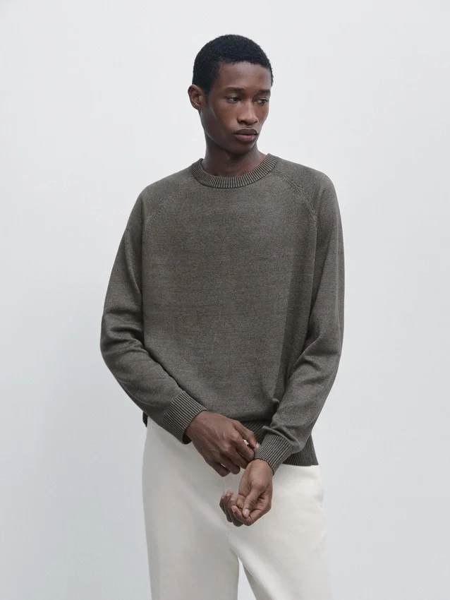 Gebreide trui van katoenmix Gebreide trui van katoenmix