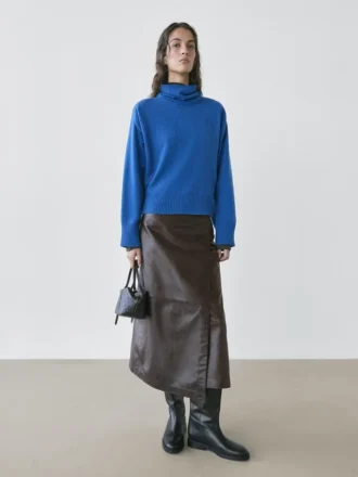 Gebreide trui van wolmix met hoge hals