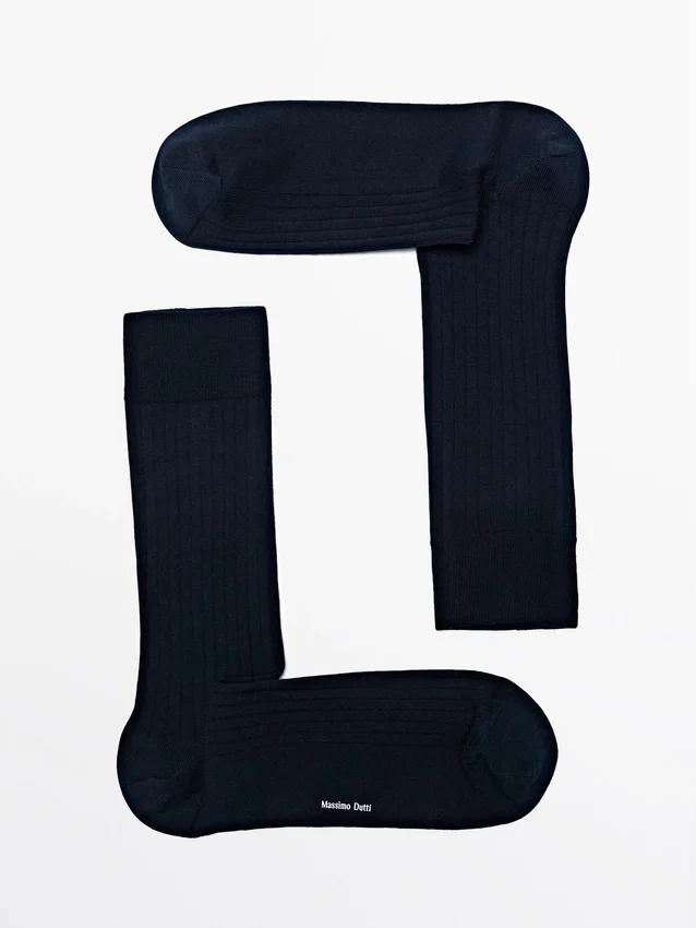 Geribde sokken van katoenmix Geribde sokken van katoenmix