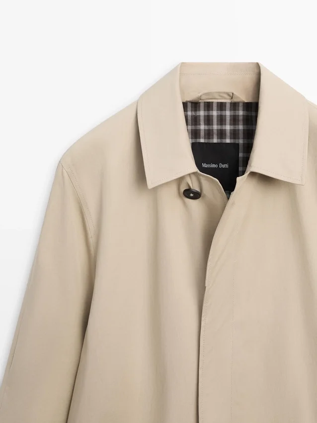 Geruite katoenjassie met details aan de binnenkant Geruite katoenjassie met details aan de binnenkant