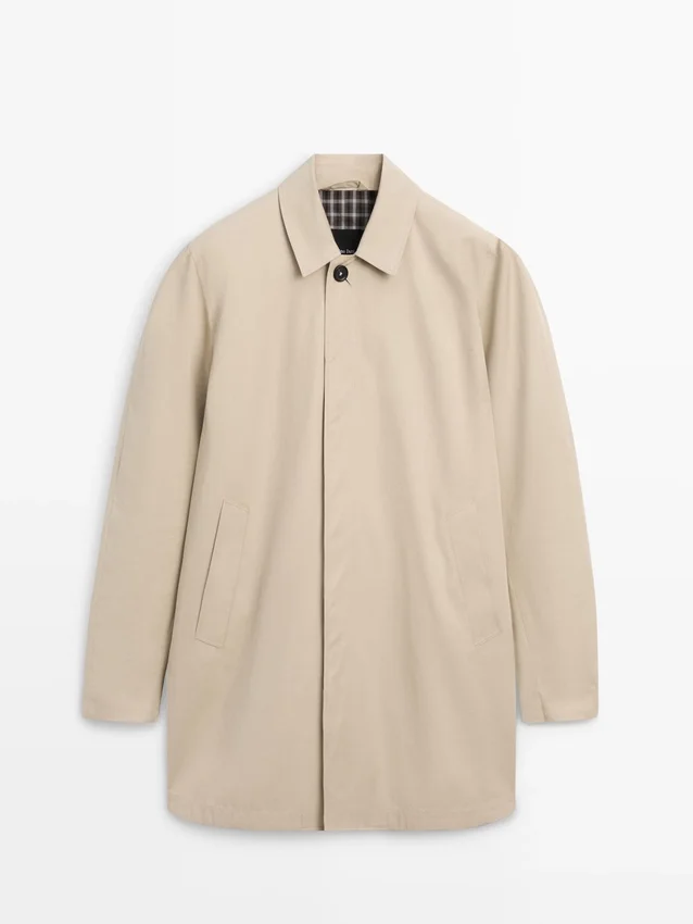 Geruite katoenjassie met details aan de binnenkant Geruite katoenjassie met details aan de binnenkant