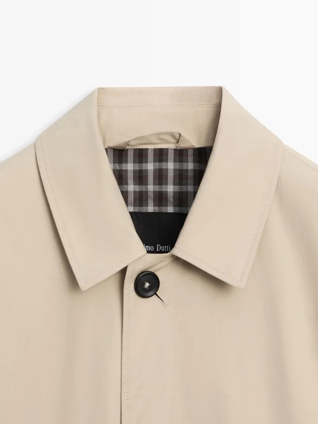 Geruite katoenjassie met details aan de binnenkant Geruite katoenjassie met details aan de binnenkant