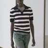 Gestreepte gebreide polotrui