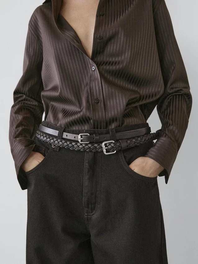 Gestreepte soepelvallende overhemd Gestreepte soepelvallende overhemd