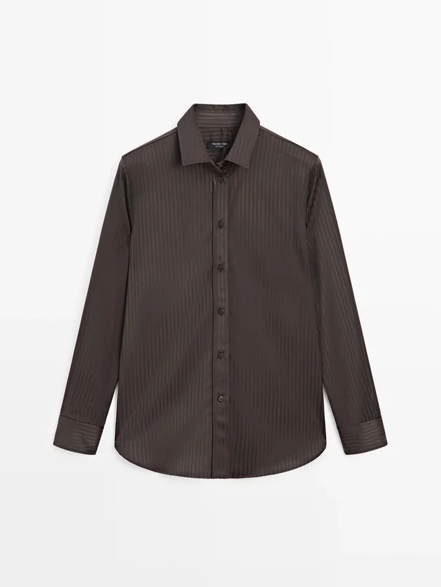 Gestreepte soepelvallende overhemd Gestreepte soepelvallende overhemd