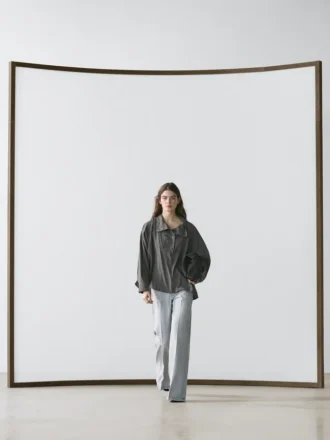 Gestreepte soepelvallende overhemd met kraagdetail